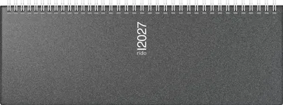 Produktbild von rido Querterminbuch Mod. septant 2027 | 305×105 mm, Kunststoff, grau