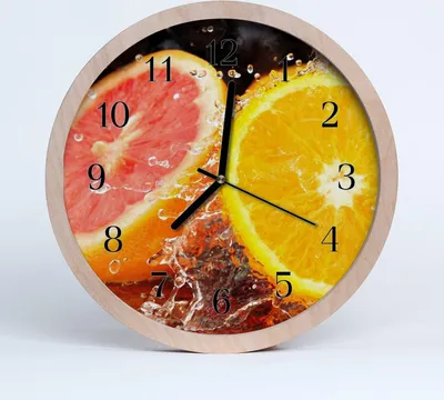 Produktbild von Holzuhr 30fi cm wanduhr - Früchte Runde