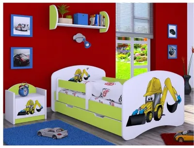 Immagine prodotto di BDW, letto per bambini con materasso e rete, verde, 140x70