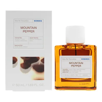 Produktbild von Korres Fragrance Mountain, Weiblich, Eau de Toilette, 50 ml, Orange, Litsea cubeba, Bergamotte, Pfeffer, Rosmarin, Rose, Moschus, Laubmoose, Bernstein