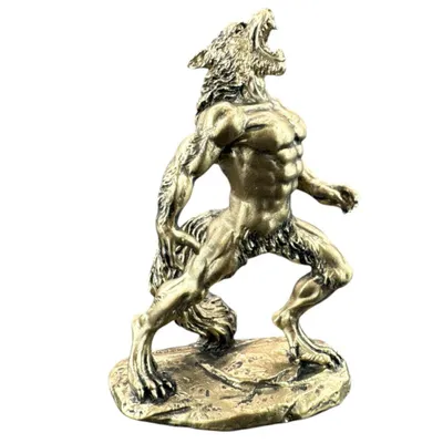 Image de Figurine de loup-garou WU77683AP Statue de lycanthrope Loup-garou hurlant Figurine fantastique d'horreur Miniature Décoration Idée cadeau