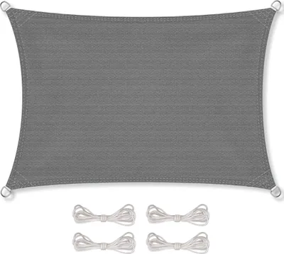 Produktbild von Sonnensegel HDPE Rechteck 3x6 anthrazit High Density Polyethylen 185g/m²