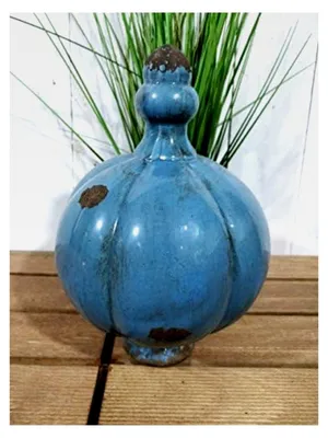 Produktbild von Keramische Gartenkugel in Blau - Rosenkugel für den Außenbereich