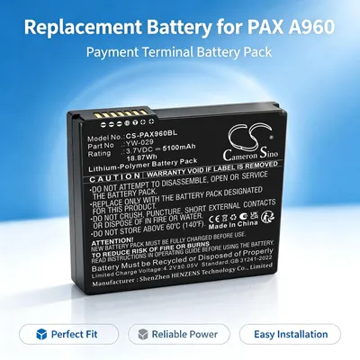 Imagen del producto de TECHTEK Batería compatible con [PAX] A960 sustituye YW-029