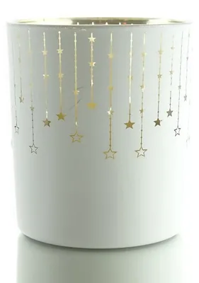 Produktbild von Weihnachtliches Teelicht FALLING STARS Sternenregen Weiß Ø 8 cm aus Glas