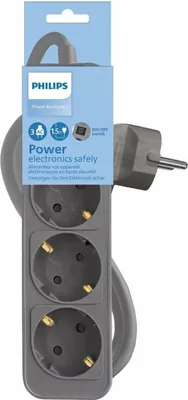 Produktbild von Steckdosenleiste mit 3 Steckdosen mit Schalter Philips CHP2134G/12