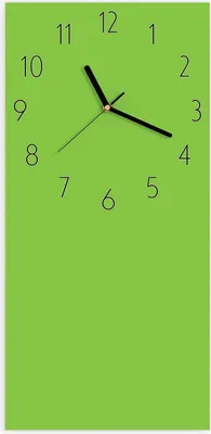 Produktbild von Wanduhr aus Glas mit Motiv Hellgrüner Hintergrund- 30 x 60 cm - inkl. Aufhängesystem