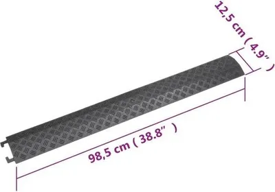 Productafbeelding van Kabelslotbeugels, drempelmodel, 2 stuks - Verberg en bescherm kabels en slangen - 98,5 cm, zwart