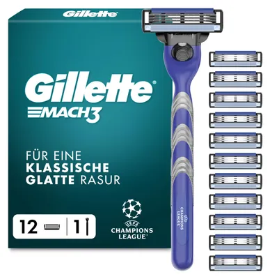 Productafbeelding van Gillette Mach 3 Standaard scheermes voor heren, metaal, blauw/grijs
