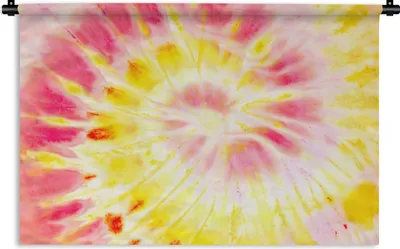 Produktbild von MuchoWow® Wandteppich Wandbehang Krawattenfärbung - Lila - Gelb 150x100 cm Tapisserie Dekoration Wandtuch - Waschbar - Tapisserien - Wand-Decke