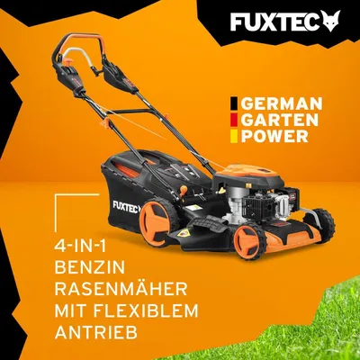 Produktbild von FUXTEC Benzin Rasenmäher mit Antrieb + FlexSpeed | Motormäher | 6PS Benzinmäher | 510mm Schnittbreite | 196ccm | 36kg | 60L | ab 1001m² | FX-RM5196PRO