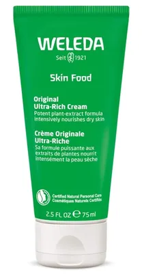 Obrázek produktu pro Weleda Skin Food, Krém, Unisex, Vyživující, Změkčující, Suchá pokožka, Drsná kůže, 75 ml, Mandlový olej, Heřmánek, Glycerin, Slunečnicový olej, Rozmarýn, Měsíček, Viola tricolor extract