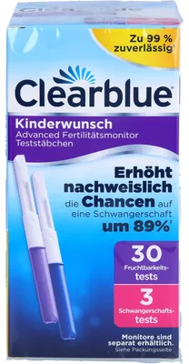 Obrázok produktu pre Clearblue testovacie tyčinky na plodnosť 30+3 pre pokročilé monitorovanie plodnosti