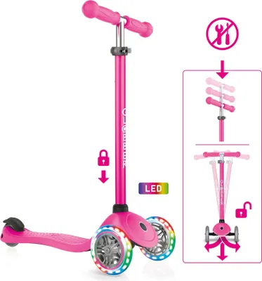 Produktbild von GLOBBER PRIMO LIGHTS neon pink, mit Leuchtrollen