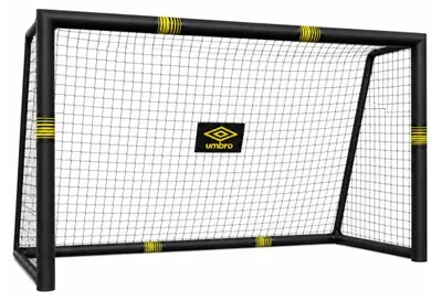 Produktbild von Umbro Fußballtor - Fussballtor 240 x 160 x 8 cm - Fußball Tor - Fussballtore für Garten Kinder und Erwachsene - Fussball Trainingszubehör für Innen und Außen - Metall - Schwarz/Gelb