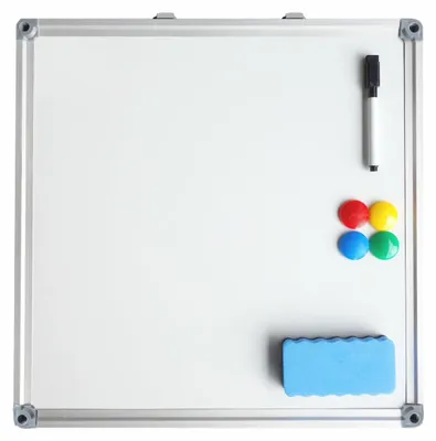 Produktbild von 1x Whiteboard Magnettafel Memoboard 40 x 40cm inkl. 4 Magnete weiß mit Alurahmen