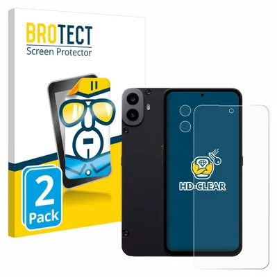 Produktbild von 2x Für Nothing CMF Phone 1 (Display+Kamera) Schutzfolie BROTECT Displayschutz Display Schutz Folie Klar Transparent