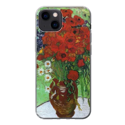 Produktbild von MuchoWow® Handyhülle Schutzhülle Hülle für iPhone 13 mini Vase mit roten Mohnblumen und Gänseblümchen - Vincent van Gogh Silikon Softcase Handy Hülle - Softcase