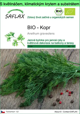 Obrázek produktu pro SAFLAX Garden to go - BIO - Kopr - Anethum graveolens - 700 Semena - S květináčem, klimatickou poklicí a pěstebním substrátem