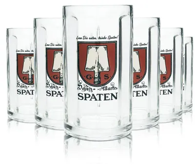 Produktbild von 6x Spaten Bierglas 0,5l Bierkrug Gläser Brauerei Bayern Biergarten Münchner Hell