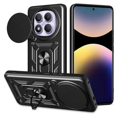 Zdjęcie produktu dla Etui Hybrid Armor Camshield dla Xiaomi Redmi Note 14 Pro 4G/Poco F7 - Czarny KP36538