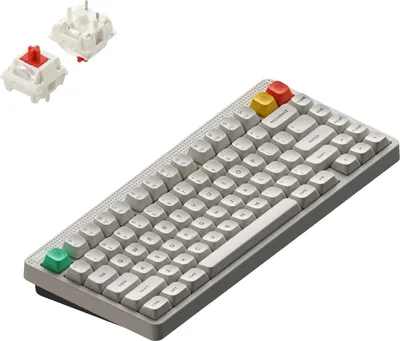 Image de Clavier mécanique sans fil NuPhy Node 75 High-Profile QWERTY US / Lunar White / Red Max