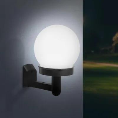 Obrázok produktu pre GLOBIZ LED nástenná solárna lampa - studená biela - čierna - plast