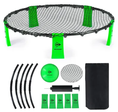 Productafbeelding van Dunlop Spyderball Set 90 x 20 cm – Complete Spyderball Set Met Roundnet, Frame, Poten, Bal en Pomp – Spyderball Balspel Voor Max. 4 Spelers – Geschikt Voor Balspellen Kinderen en Volwassenen