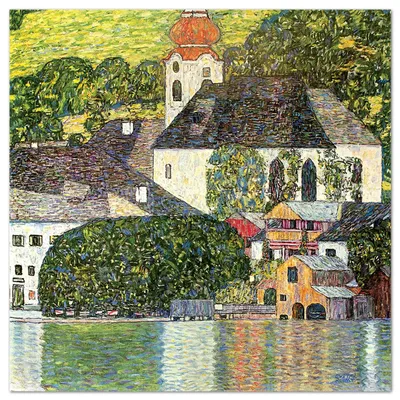 Image de Giallobus - Église d'Unterach - Gustav Klimt - 50L x 50l cm - Tableau - Verre acrylique