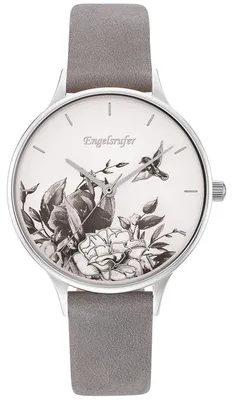 Produktbild von Engelsrufer ERWA-FLOWER1-NGY1-MS Uhr Damenuhr Lederarmband grau