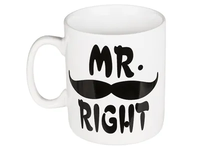 Zdjęcie produktu dla Duży ceramiczny kubek z napisem Mr. Right