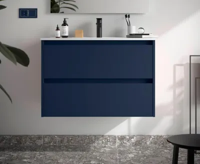 Produktbild von BALTIC Unterschrank 800 2 Schubladen + Waschbecken Blue Satin
