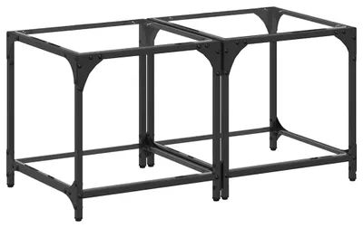Immagine prodotto di vidaXL Tavolini con piano in vetro 2 pz. Trasparente 40x40x40 cm Acciaio