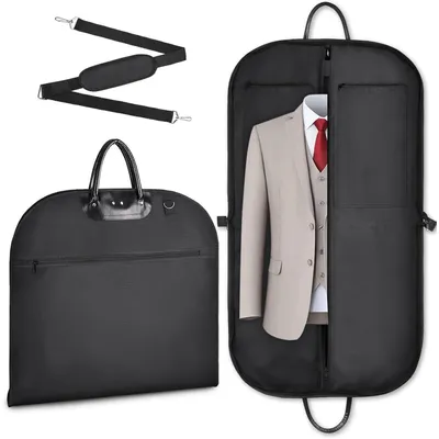 Produktbild von Anzugtasche mit Aufbewahrungstaschen und Schultergurt, Schwarz, Wasserdicht