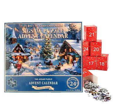 Productafbeelding van Puzzel Countdown Adventskalender 24 Dagen Seizoenspuzzels Speelgoed