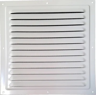 Immagine prodotto di Griglia di ventilazione in metallo, 250 x 250 mm, bianca, con protezione anti-insetti