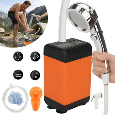 Produktbild von Tragbare Campingdusche, Campingdusche, Mobile Duschen Außenduschen mit Duschkopf, für Camping Reisen Garten Wandern Autowaschen