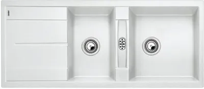 Produktbild von BLANCO METRA 8 S, Aufsatzwanne, Rechteckig, Weiß, 2 Becken, White, Rechteckig