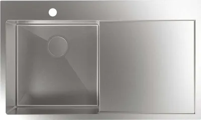 Produktbild von CATA CBS-1 40-40 D R10 Spülbecken, quadratischer Würfel mit Abtropffläche, 1 cm Radius, Edelstahl, Montage auf 45 cm breiten Schränken