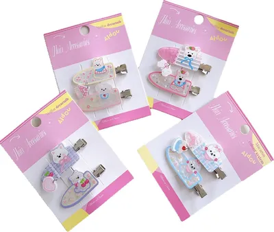 Image de INF Pinces à cheveux animaux charmantes - 4 paires de motifs adorables