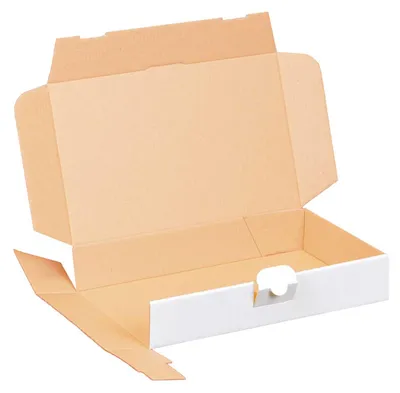 Produktbild von 25 Maxibriefkartons 240 x 160 x 45 mm weiß (25 Stück) DIN A5 Maxibrief Versandkarton für DHL DPD GLS Hermes Warensendung Büchersendung mit Steckverschluss