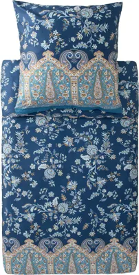 Produktbild von Bassetti Satin-Bettwäsche-Garnitur INDIAN ROSES Farbe B2 BLU Größe 135x200+80x80