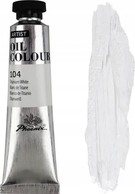 Zdjęcie produktu dla Farba Olejna Biała Phoenix 104 Titanium White 40ml Tytanowa Biel