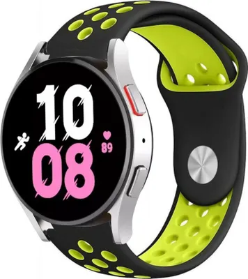 Produktbild von Strap-it Samsung Galaxy Watch 5 - 44mm Sportarmband (Schwarz/Gelb)