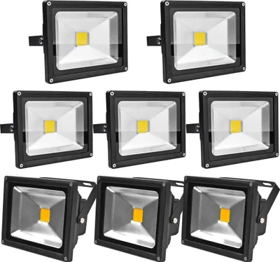Produktbild von Greenmigo 8pcs 20W LED Strahler Außen 3000K Warmweiß Flutlicht Fluter IP65 Wasserdicht Flutlicht Außenstrahler für Garten Garage Sportplatz