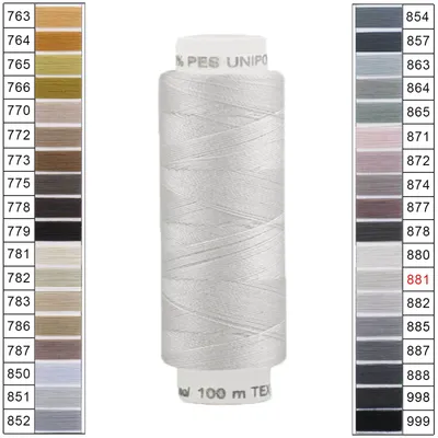 100m / 1 Spule Unipoly 120 TEX14x2 Polyester hellgrau