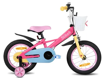 Image de Vélo enfant 40 cm (16 pouces) - Vélo pour filles et garçons - Avec panier - Avec roues d'appoint - Pour les enfants de 4 à 8 ans - Rose