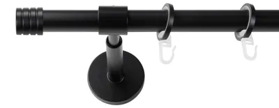 Produktbild von SN Deco Gardinenstange Lille, 19 mm, 1-läufig, Stahl, Komplett-Set mit Ringen, geschlossener Träger, 320 cm, schwarz