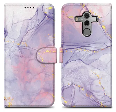 Produktbild von Cadorabo Schutzhülle für Huawei MATE 10 PRO Hülle Design Lila Handyhülle Schutzhülle Etui Magnetisch Case Cover