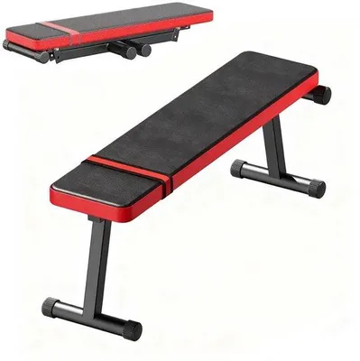 Produktbild von Faltbare Hantelbank, Flachbank, platzsparend, Ganzkörper-Trainingsbank für Heimfitnessstudio und Fitnessstudio, Tragfähigkeit